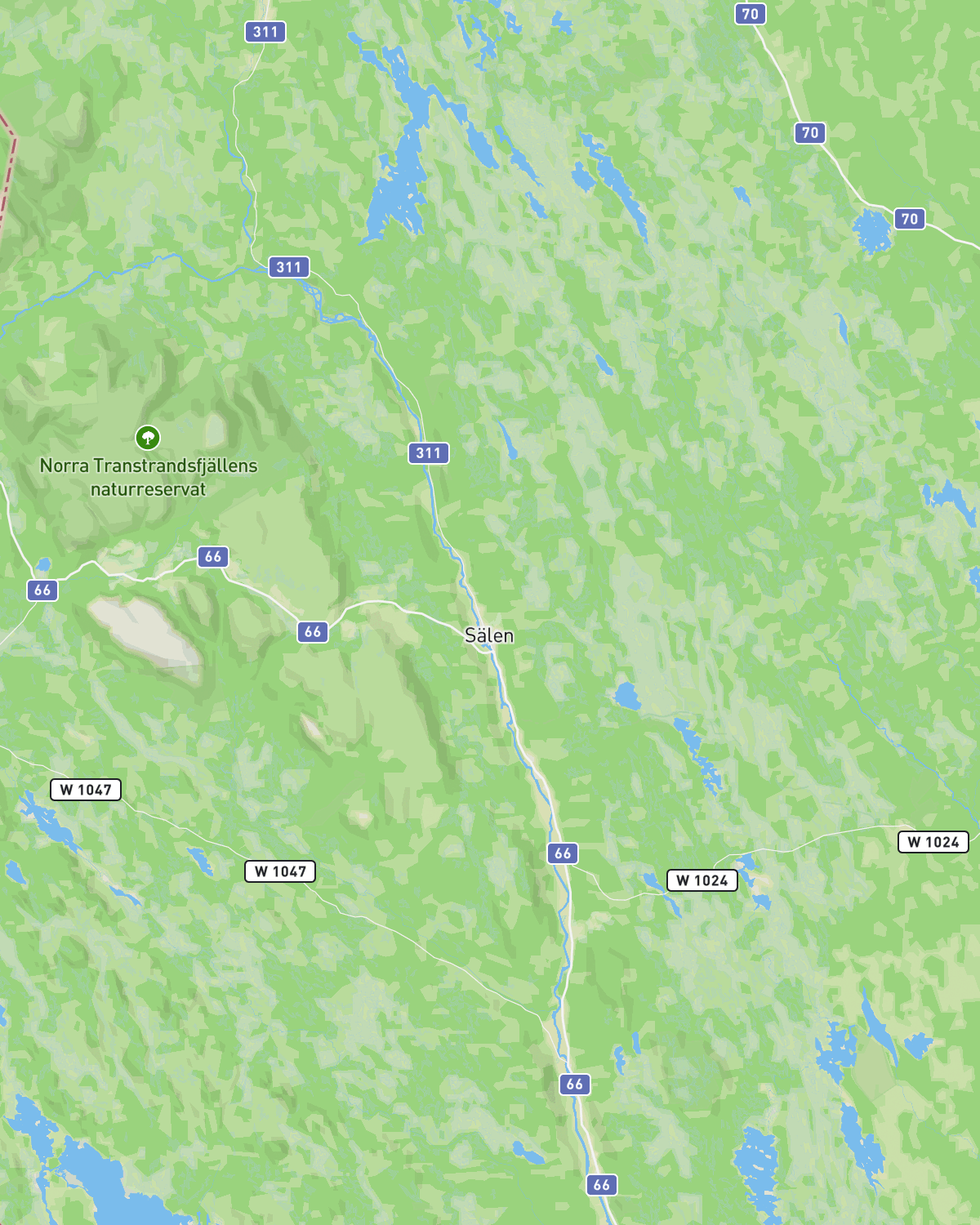 Karta över Sälenfjällen