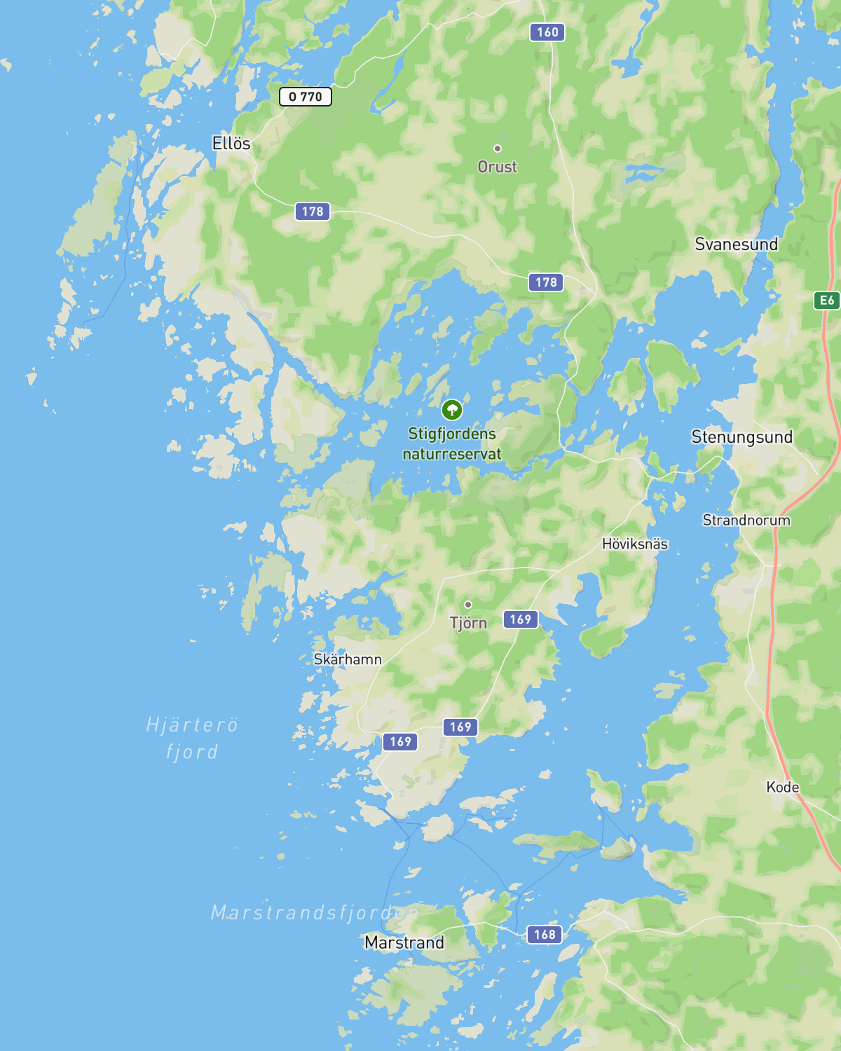 Karta över Tjörn & Orust